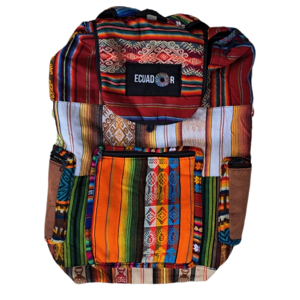Ecuador Extra Large Lightweight Woven Hippie Knapsack - Picture 3 of 7